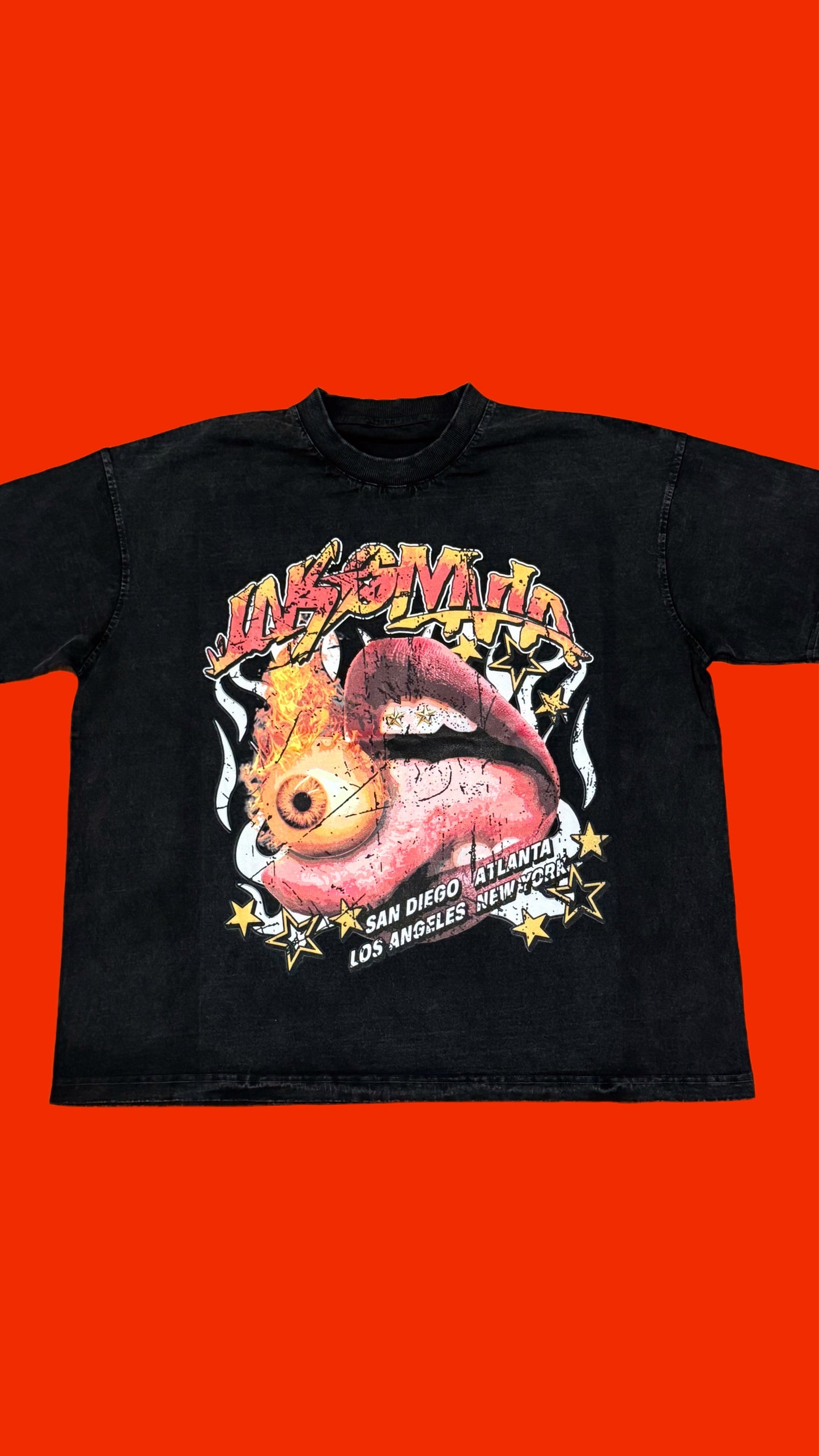 “Insomnia” Acid Washed Oversized Tee